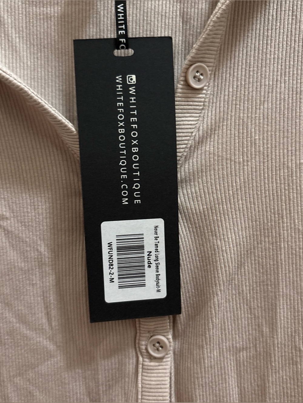 NWT White Fox Boutique Never Be Tamed Long Sleeve Bodysuit Nude size M - Picture 4 of 5